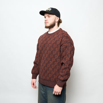 Polar Skate Co - George Sweater P Pattern (Navy/Orange)