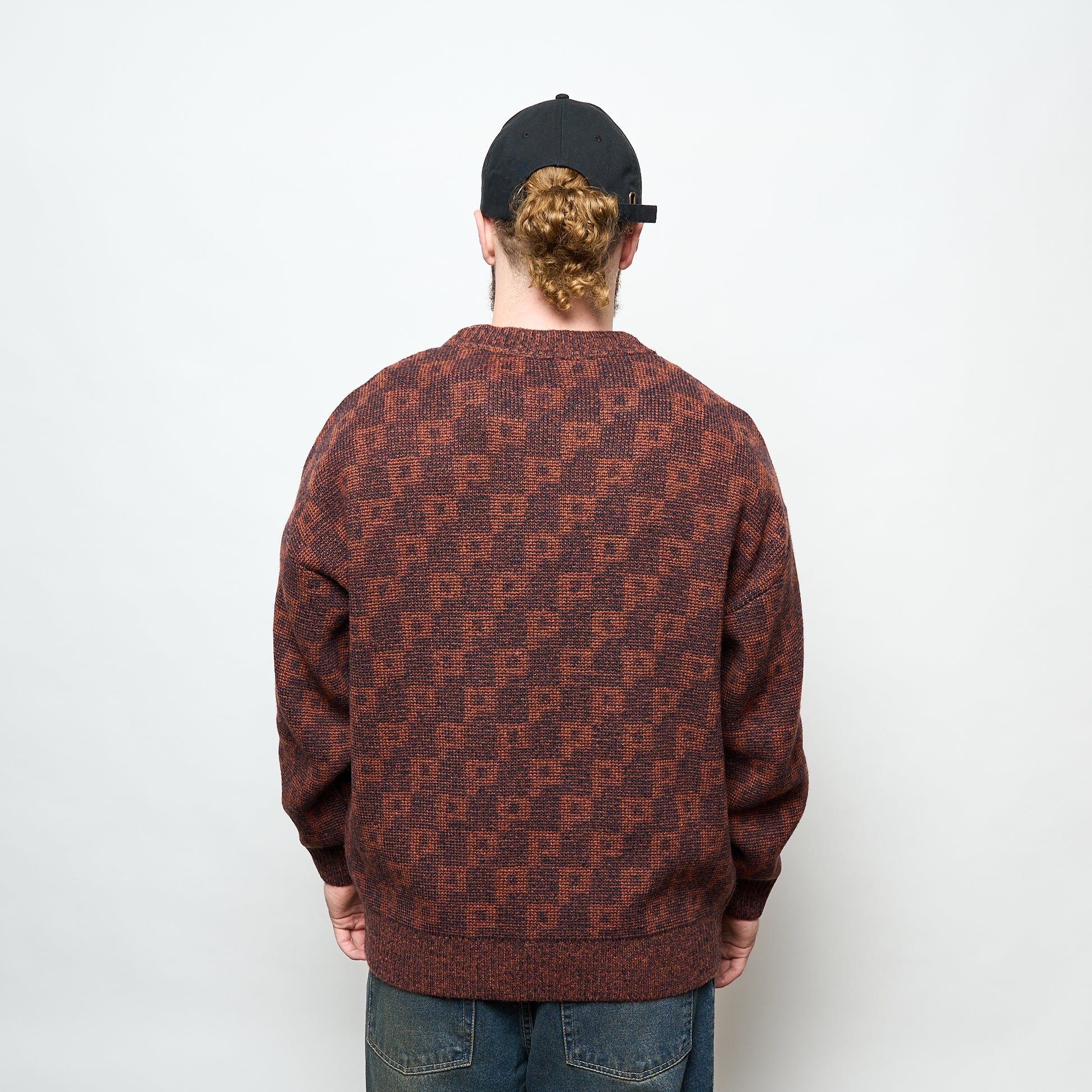 Polar Skate Co - George Sweater P Pattern (Navy/Orange)