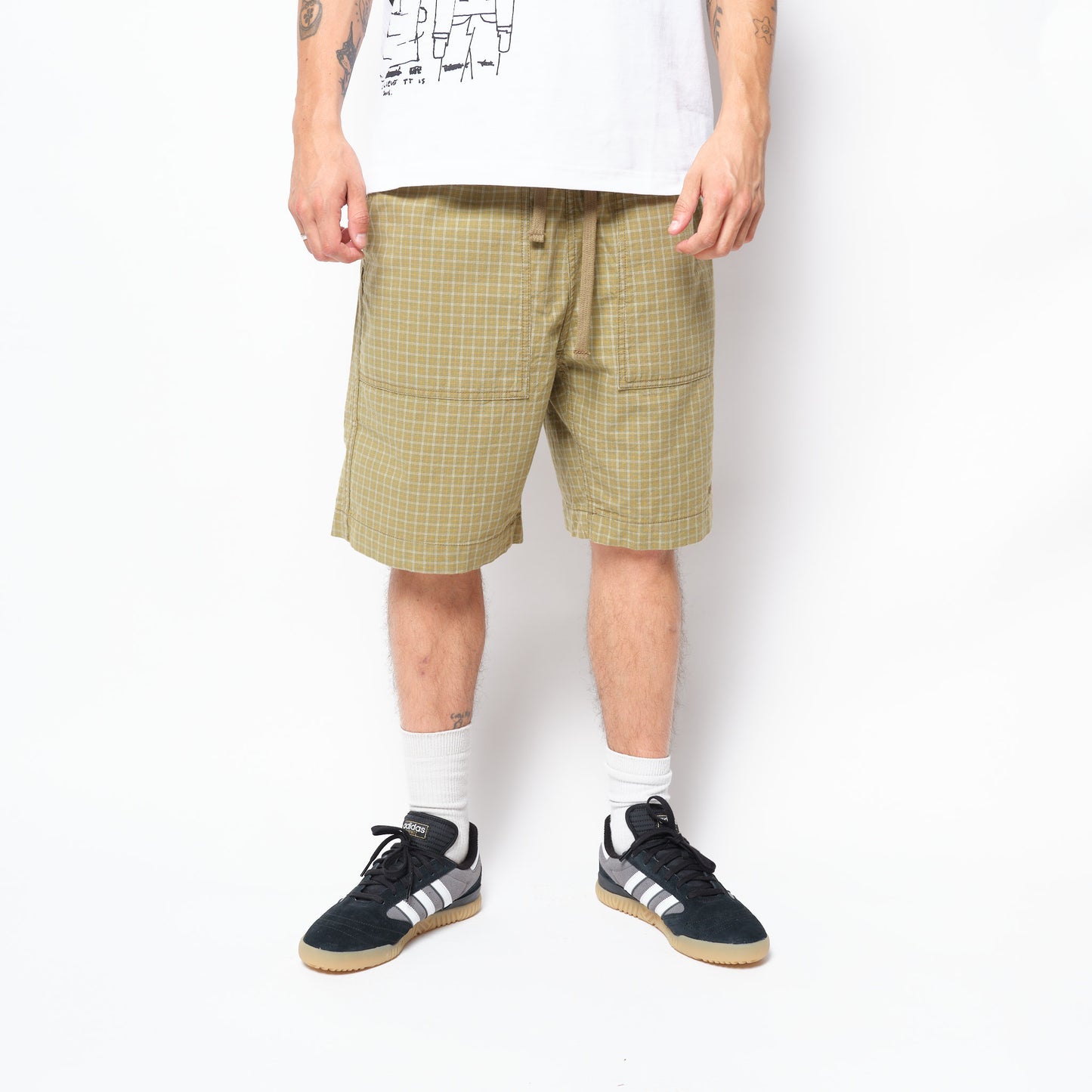 Polar Skate Co - Hike Shorts Cotton (Olive Check)