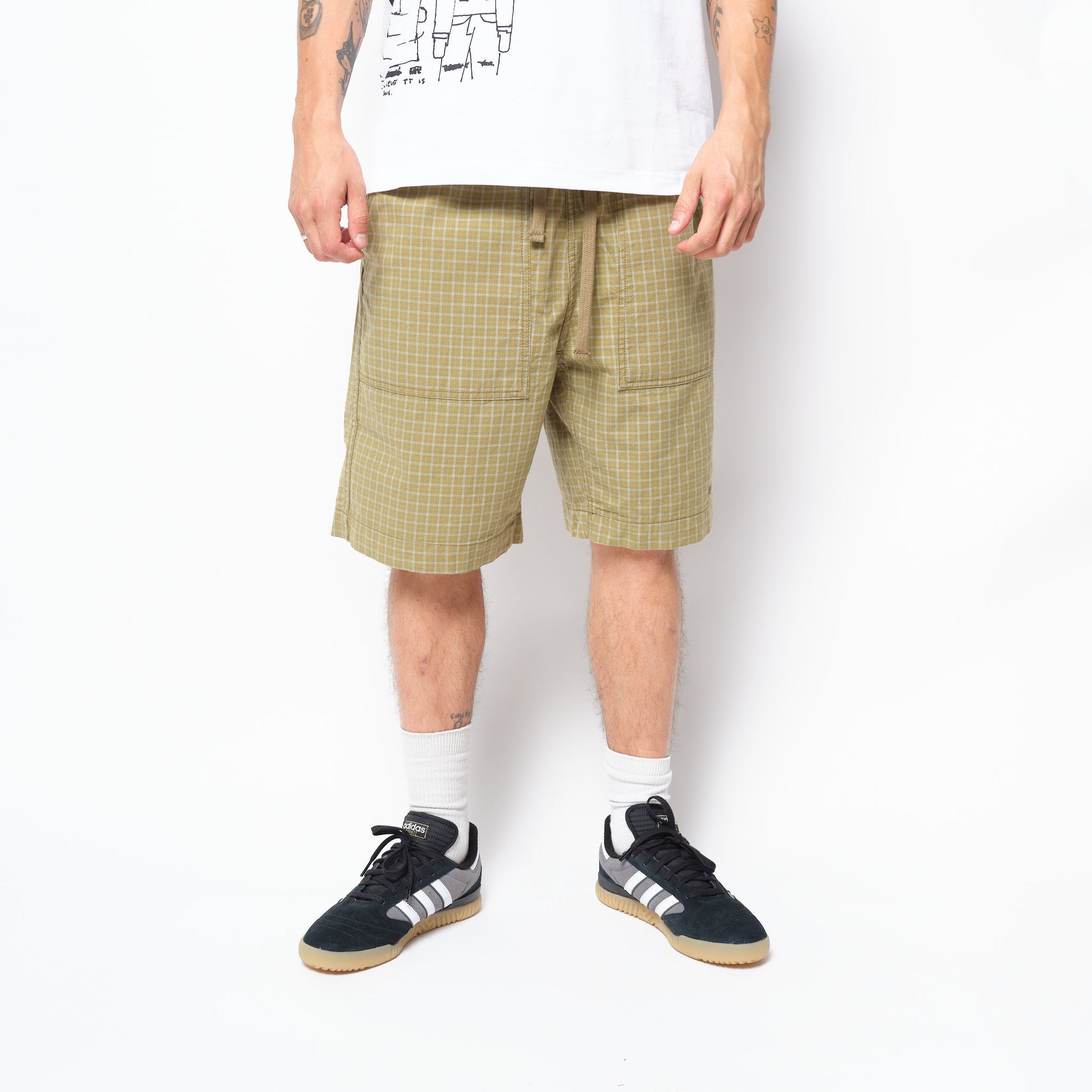Polar Skate Co - Hike Shorts Cotton (Olive Check)
