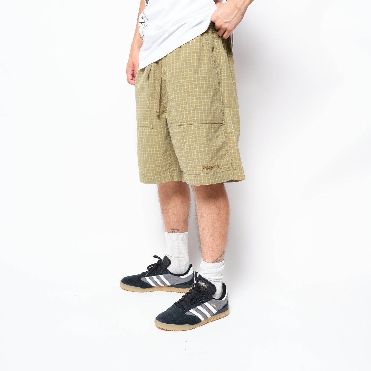 Polar Skate Co - Hike Shorts Cotton (Olive Check)