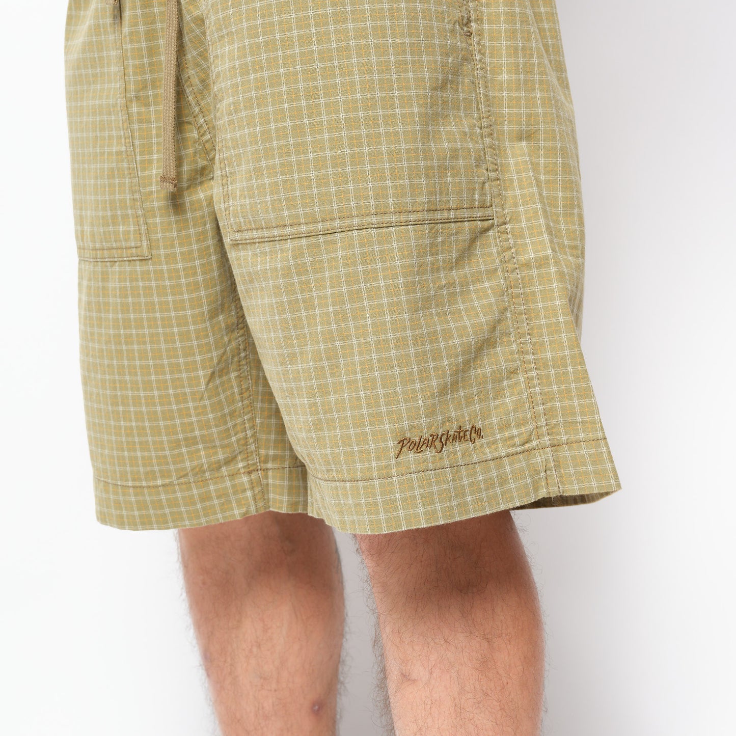 Polar Skate Co - Hike Shorts Cotton (Olive Check)