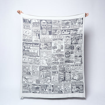 Polar Skate Co - Newspaper Picnic Blanket (White/Black)