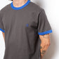Polar Skate Co - Ringer Tee (Dirty Black/Egyptian Blue)