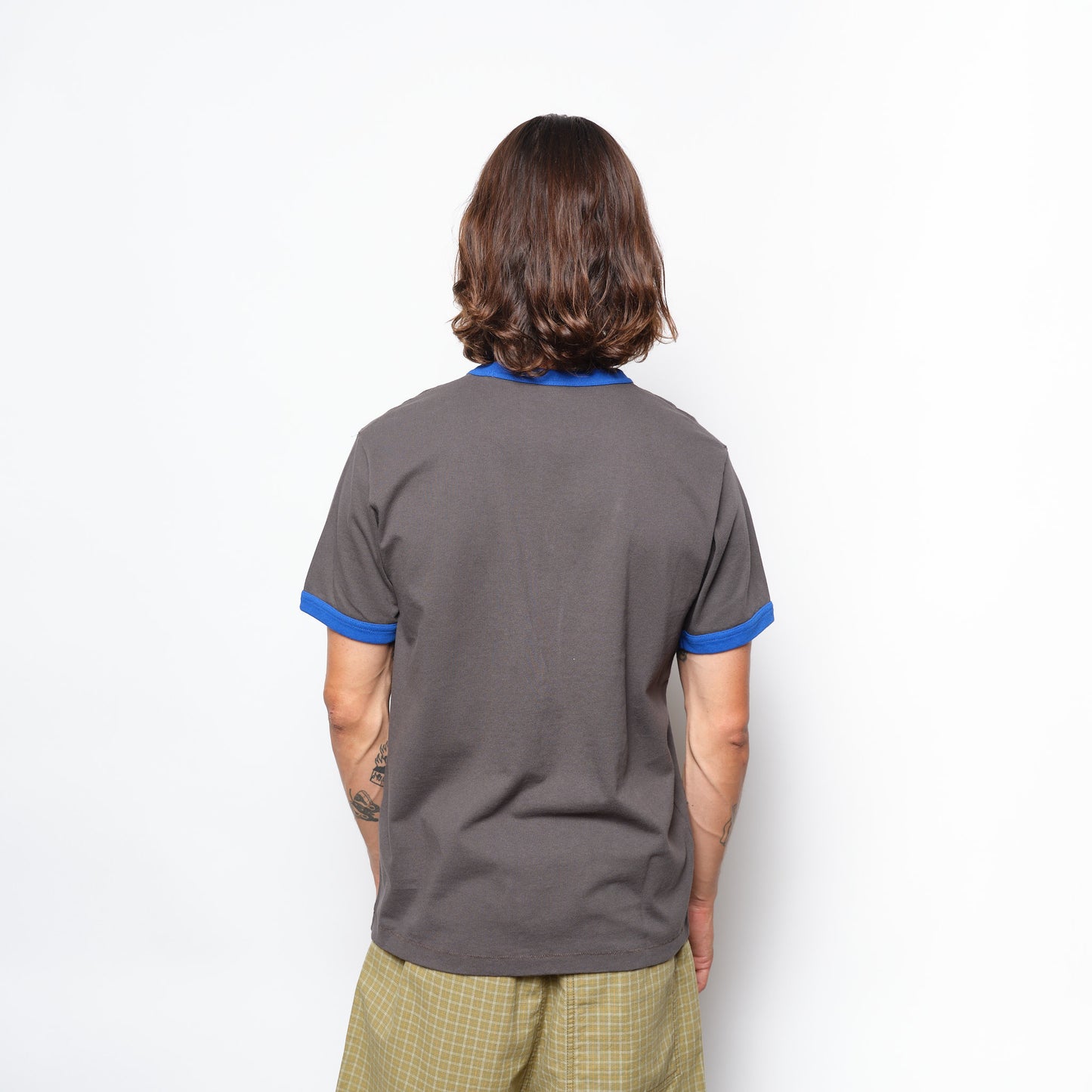 Polar Skate Co - Ringer Tee (Dirty Black/Egyptian Blue)