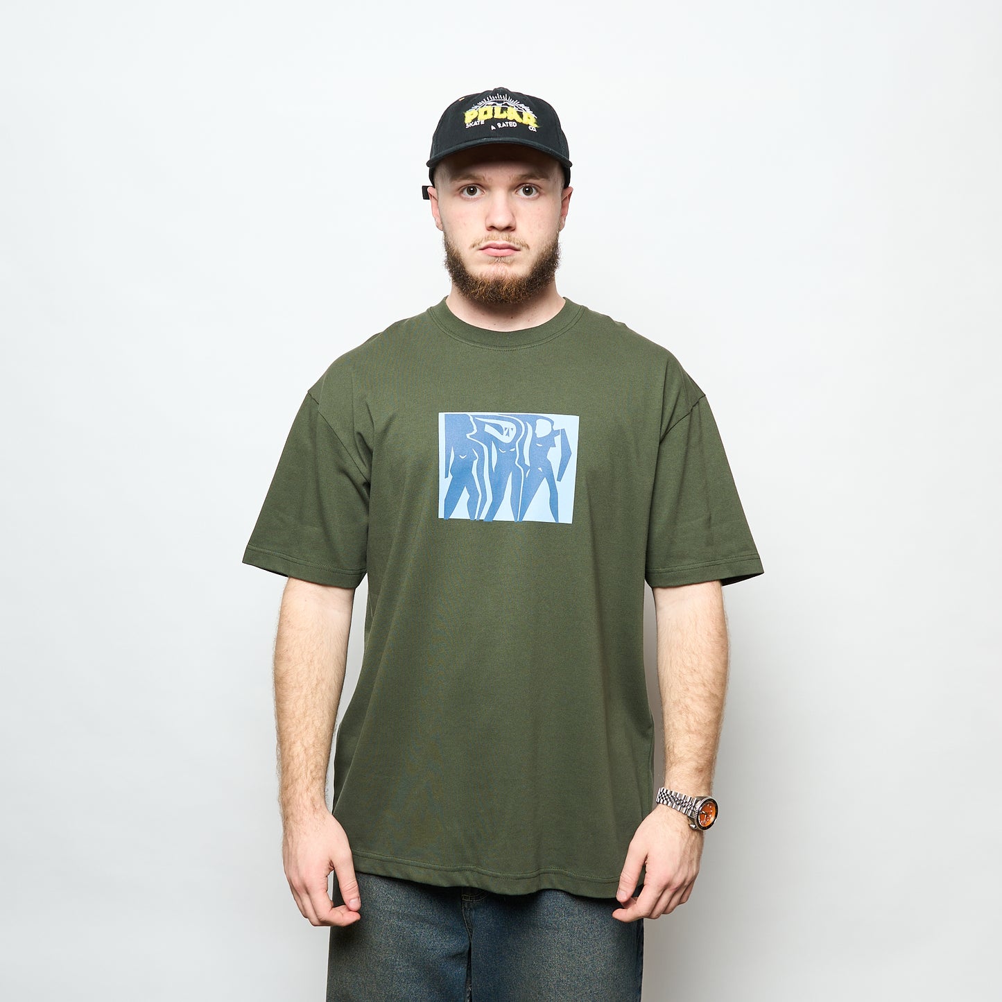 Polar Skate Co - Tee Cut Outs (Dark Olive)