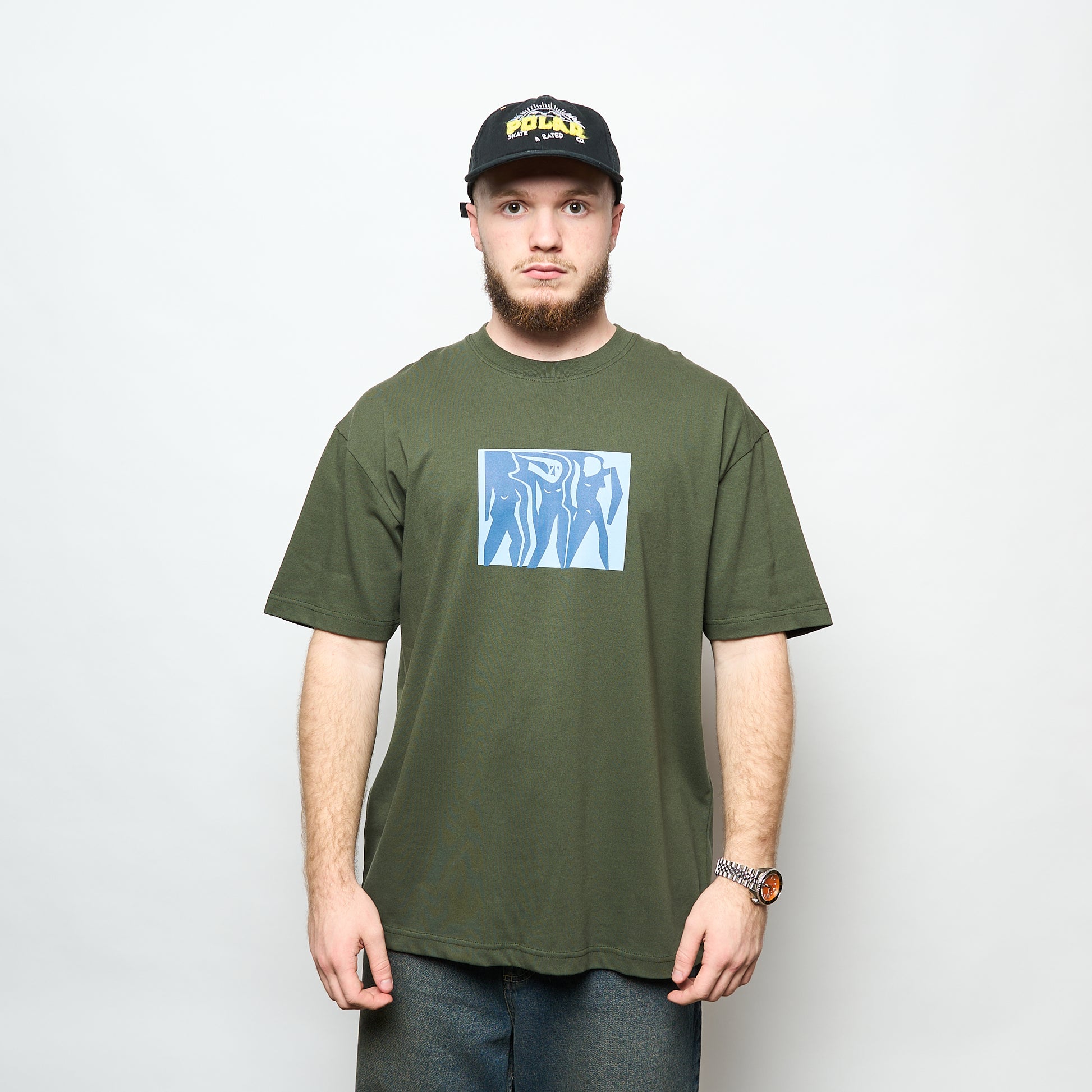 Polar Skate Co - Tee Cut Outs (Dark Olive)