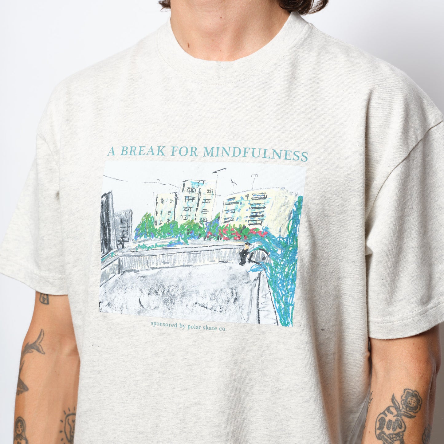 Polar Skate Co - Tee Mindfulness (Ivory Grey Melange)