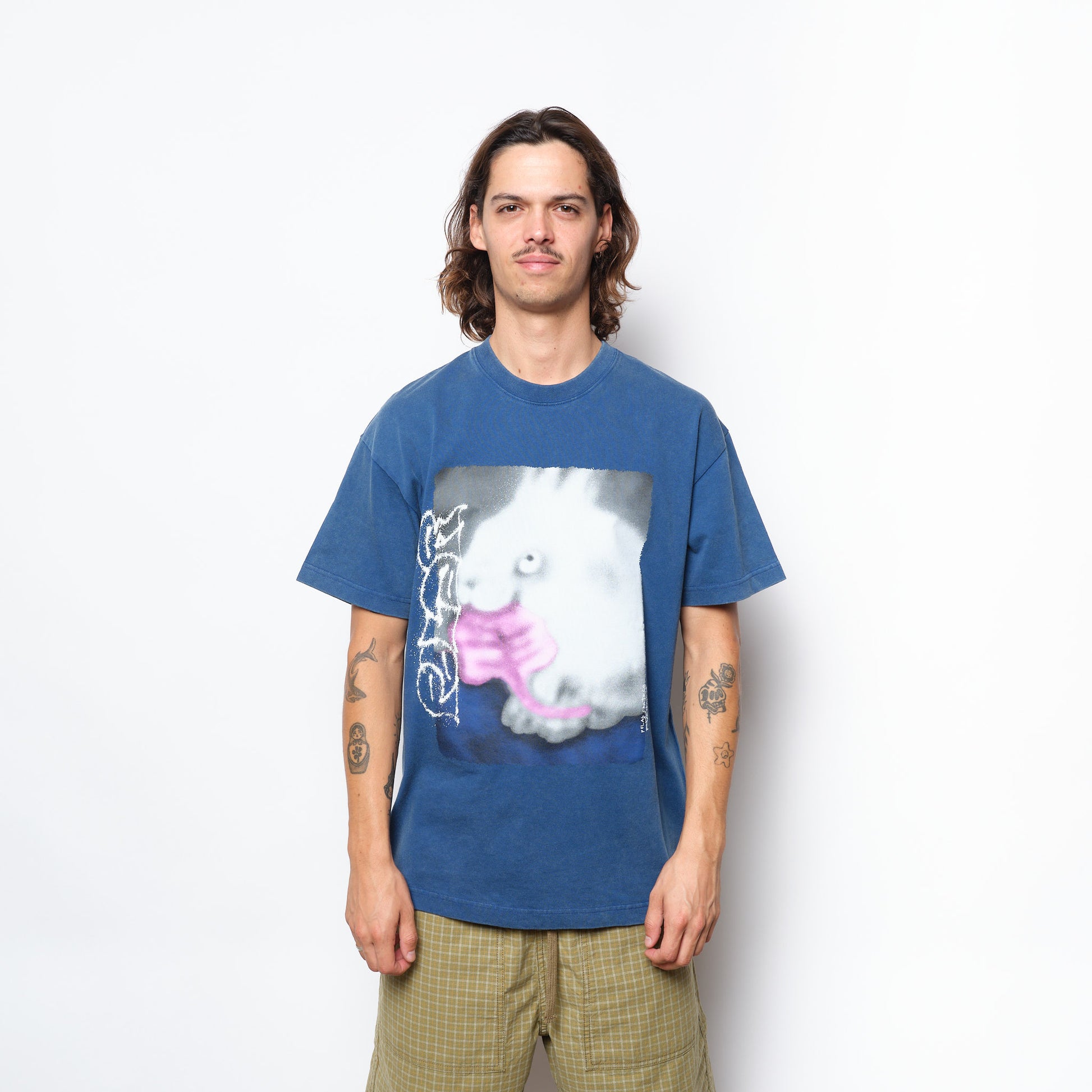 Polar Skate Co - Tee Rabbit (Washed Blue)