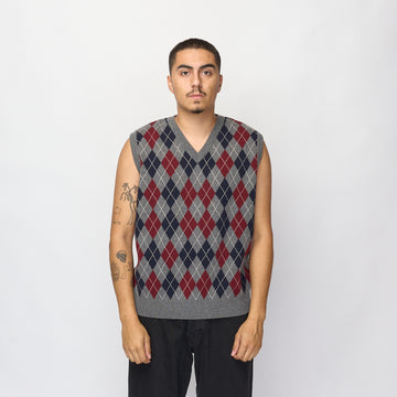 Pop Trading Company - Burlington Knitted Spencer (Charcoal/Multi)