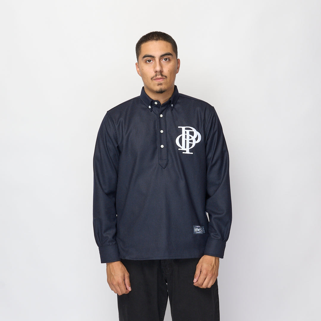 Pop Trading Company - Half Placket Shirt (Navy)