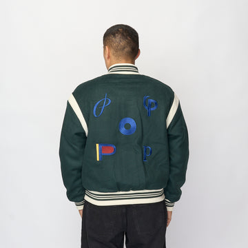 Pop Trading Company - Parra Varsity Jacket (Pine Green)