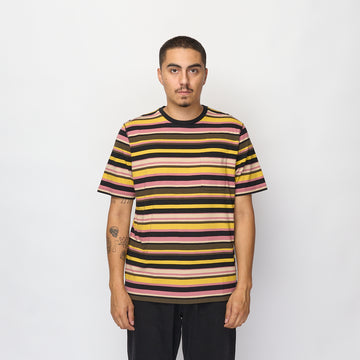 Pop Trading Company - Striped Pocket T-shirt (Black/Multi)