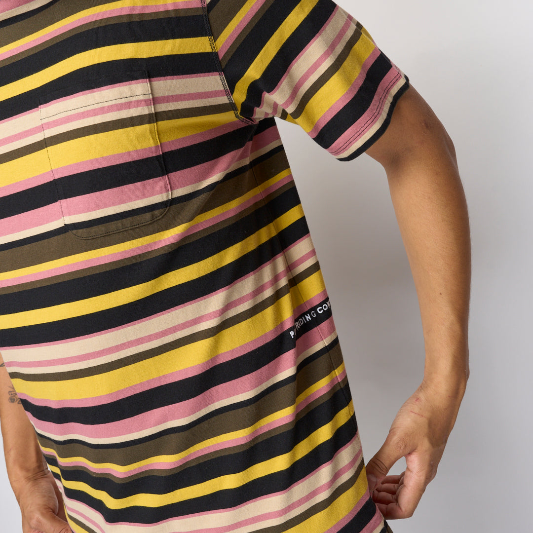 Pop Trading Company - Striped Pocket T-shirt (Black/Multi)