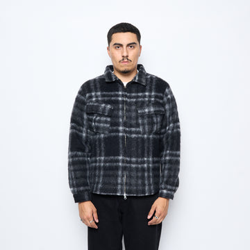 Pop Trading Co - Checked Wool Shirt Jacket (Black/Charcoal)