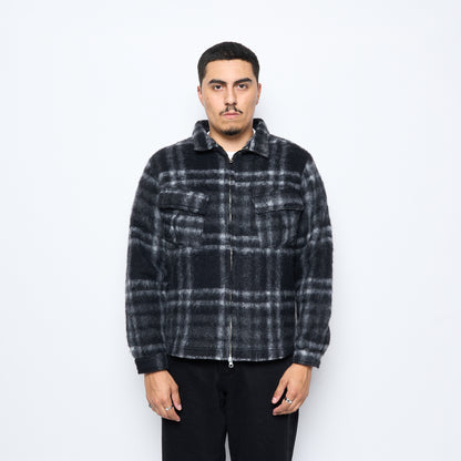 Pop Trading Co - Checked Wool Shirt Jacket (Black/Charcoal)
