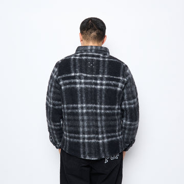 Pop Trading Co - Checked Wool Shirt Jacket (Black/Charcoal)