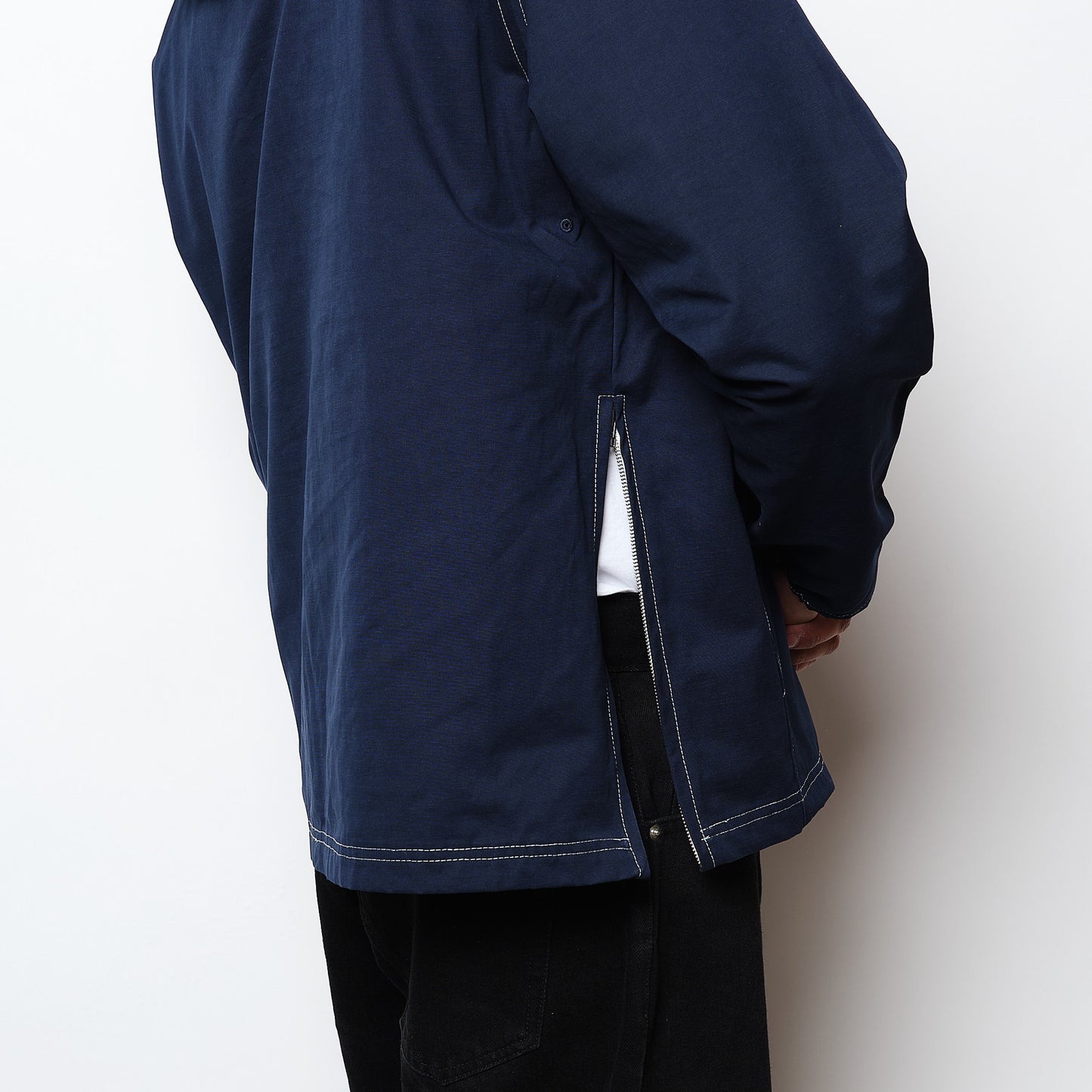 Pop Trading Co - DRS Hooded Halfzip Jacket (Navy)