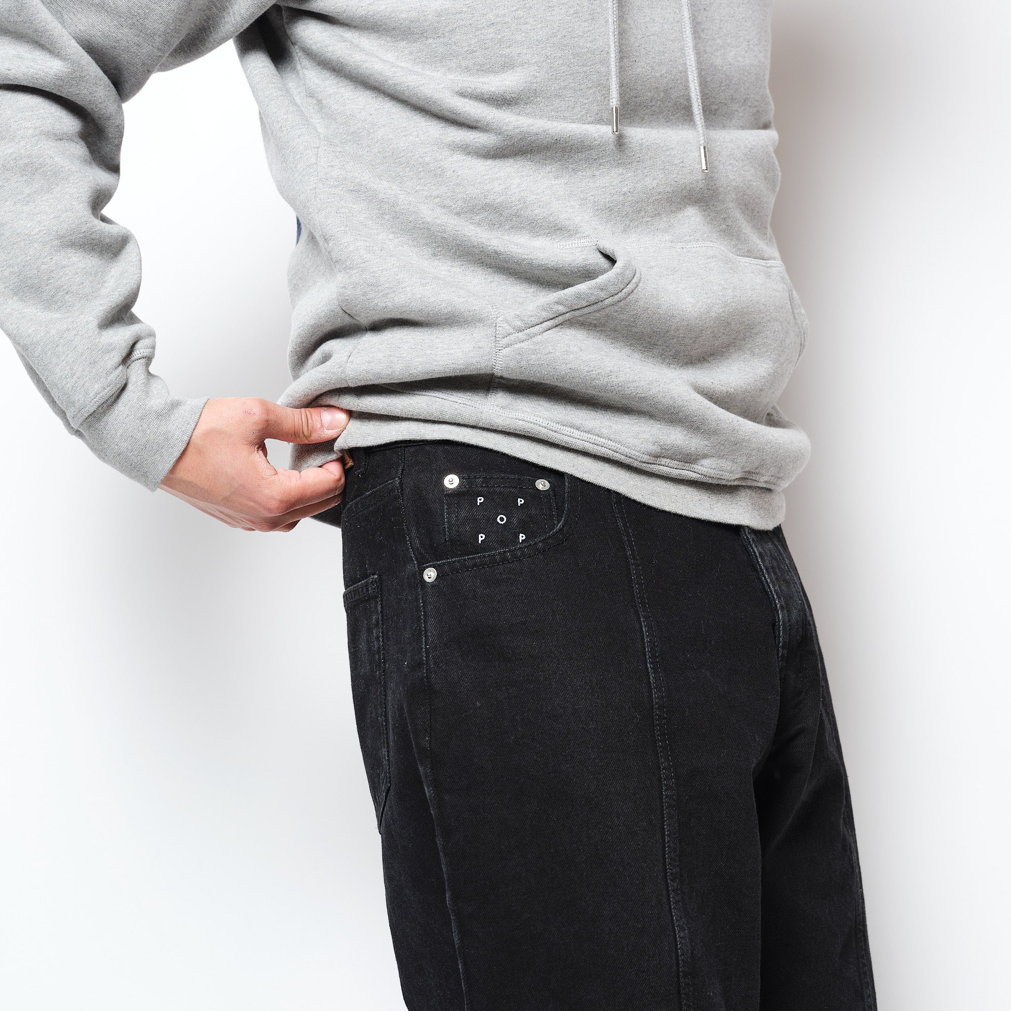 Pop Trading Company - Drs Denim Seam Pants (Washed Black Denim