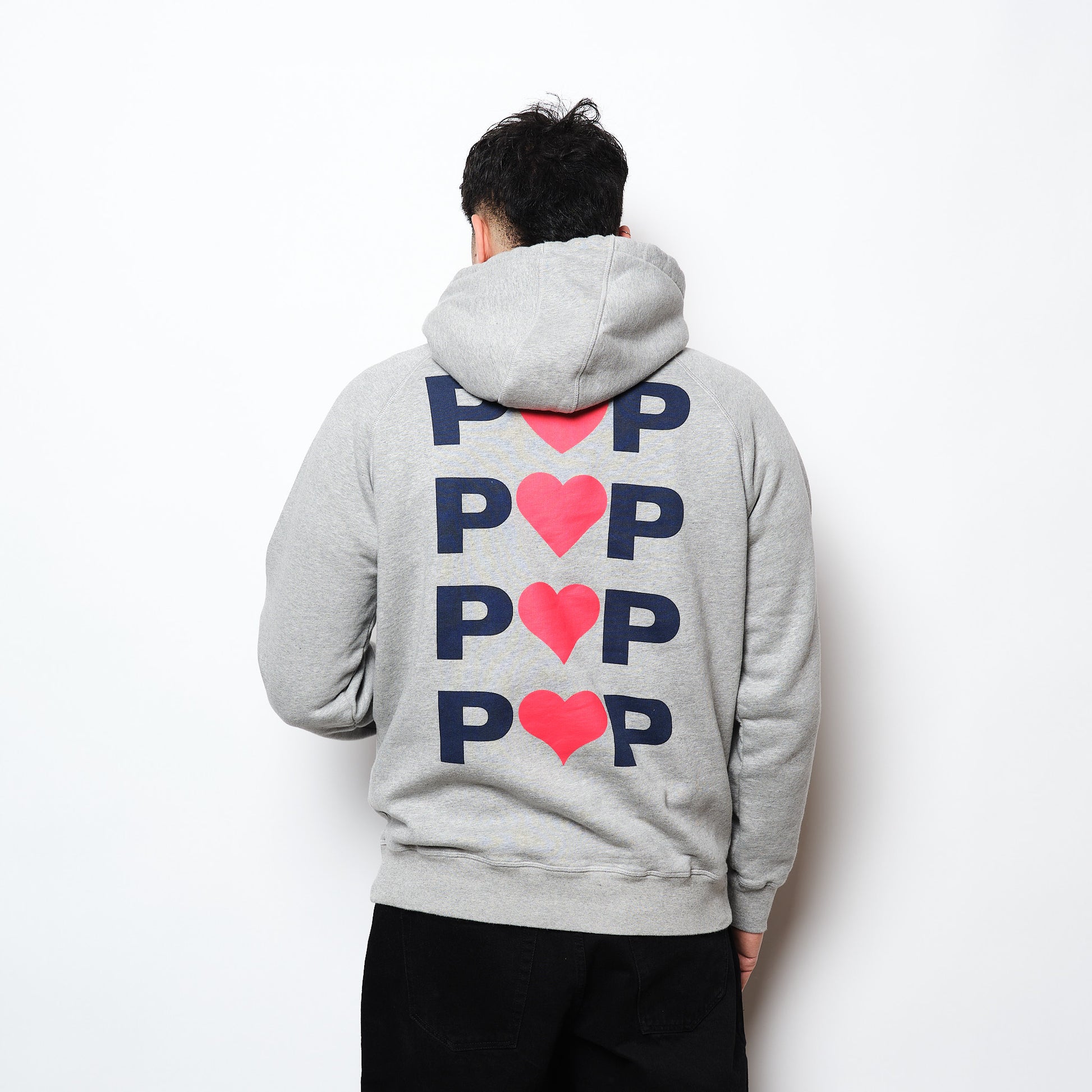 Pop Trading Co - Hearts Hooded Sweat (Heather Grey)