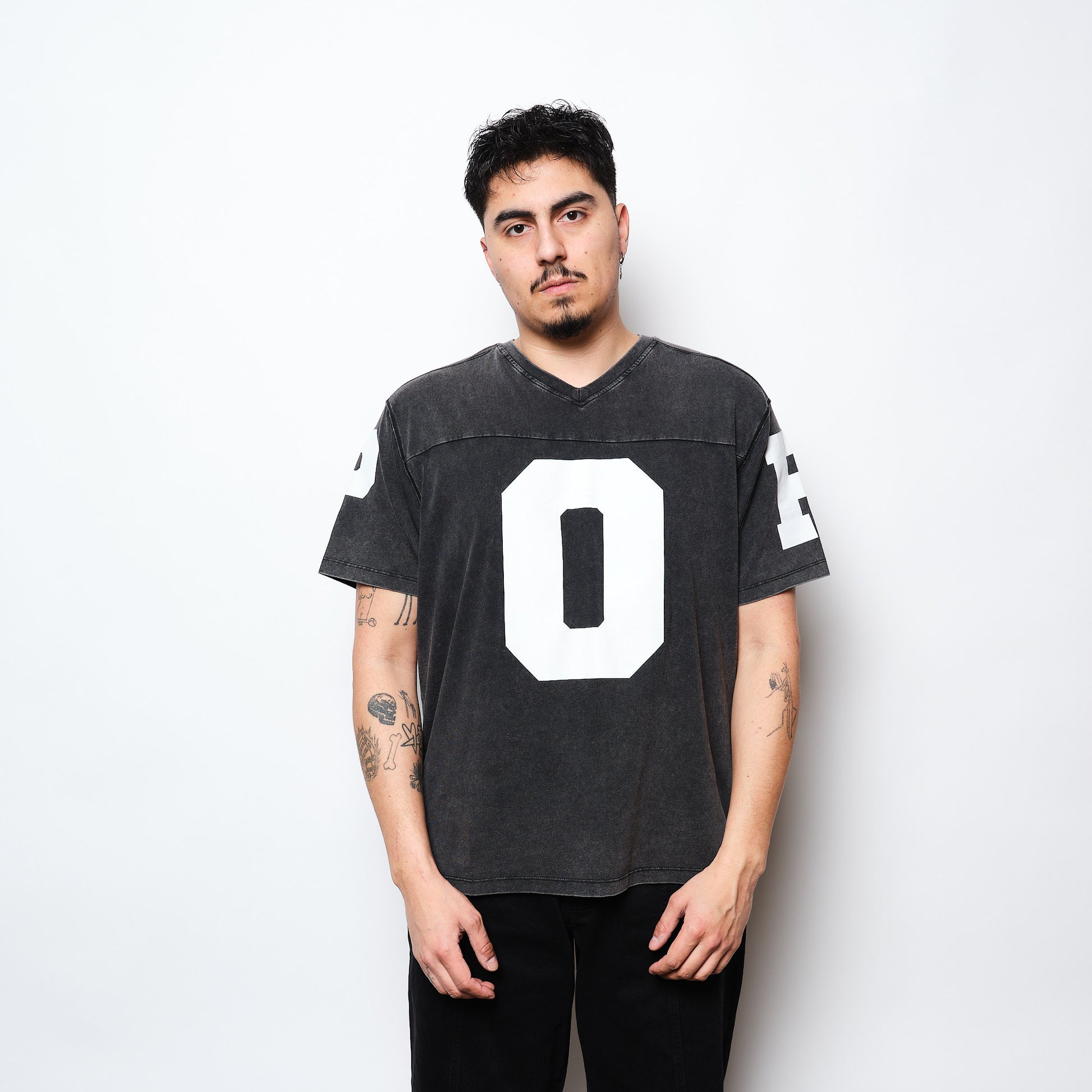 Pop Trading Co - Washed Football T-shirt (Black)