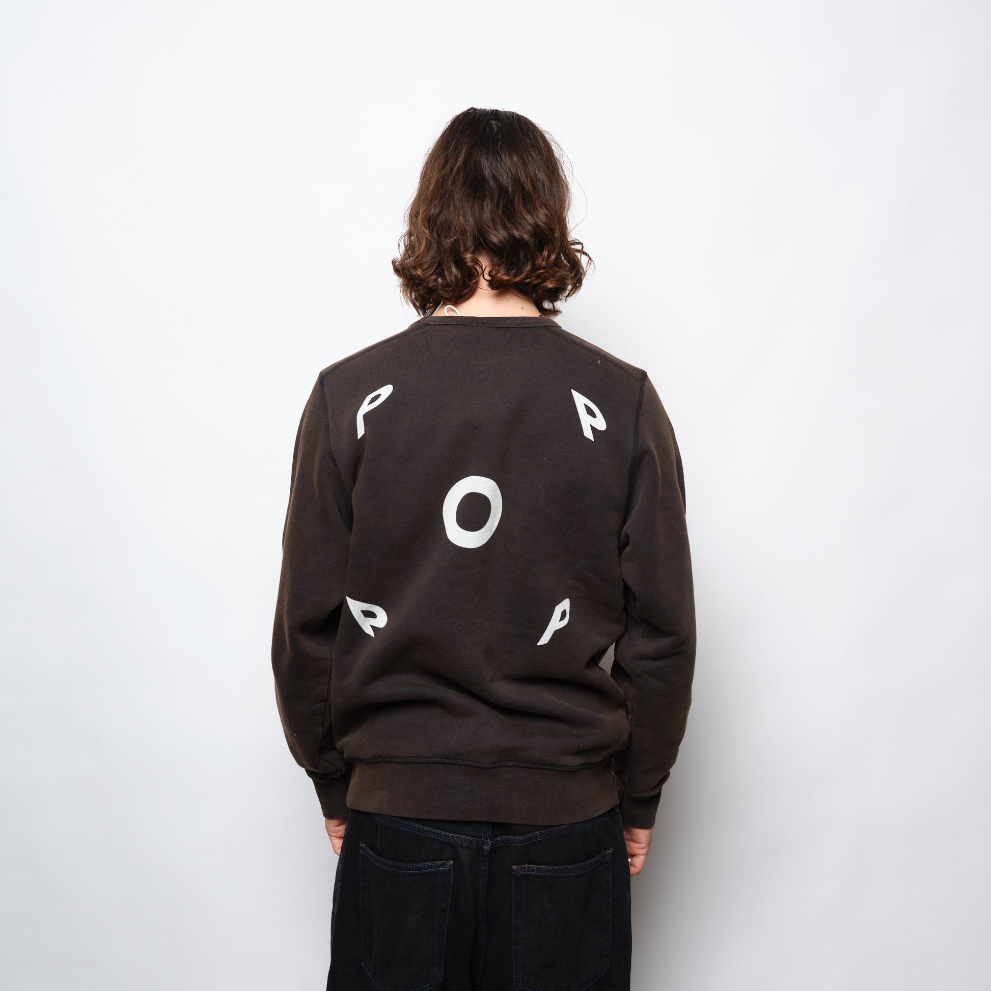 Pop Trading Co -  fish eye crewneck sweat (Washed Black)