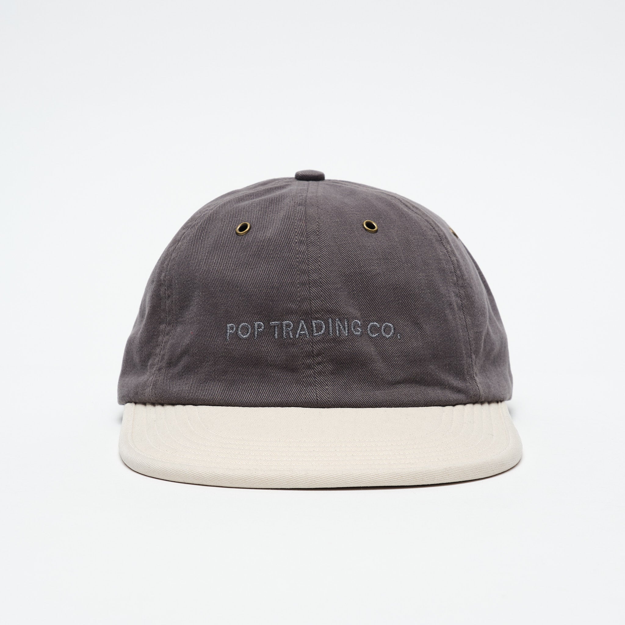 pop trading company チャコールグレー Pop Trading Company - 2 tone flexfoam hat (Charcoal/Off White