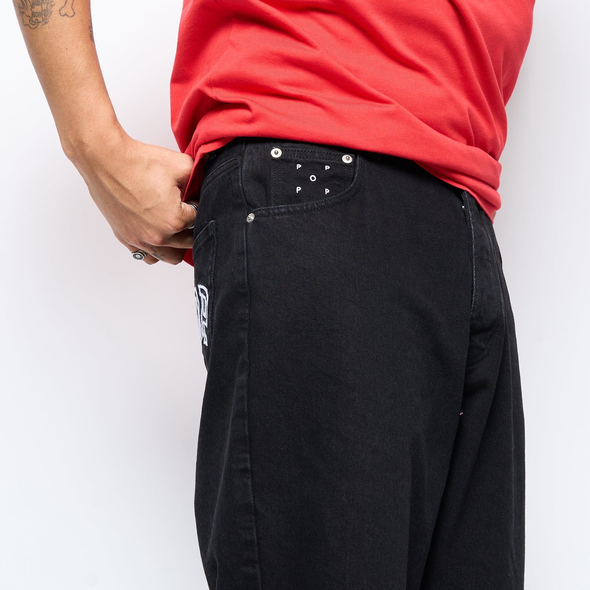 Pop Trading Company - DRS Denim Arch Pants (Rinsed Black)