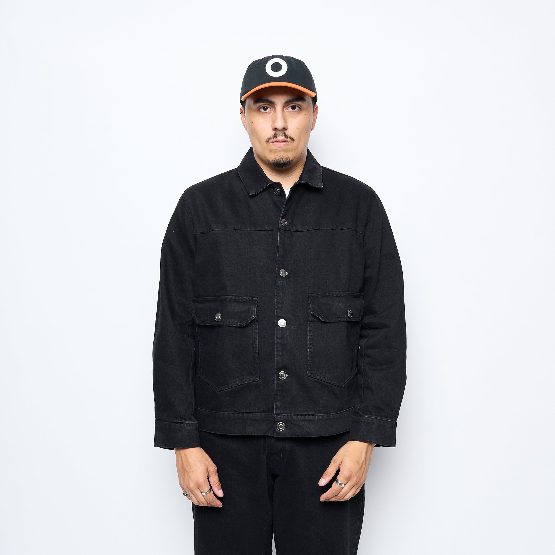 Pop Trading Company - Full Button Denim Jacket (Black)