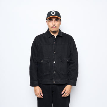 Pop Trading Company - Full Button Denim Jacket (Black)