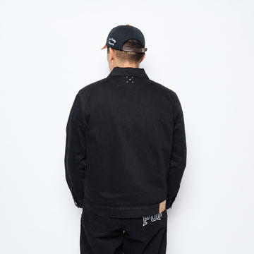 Pop Trading Company - Full Button Denim Jacket (Black)
