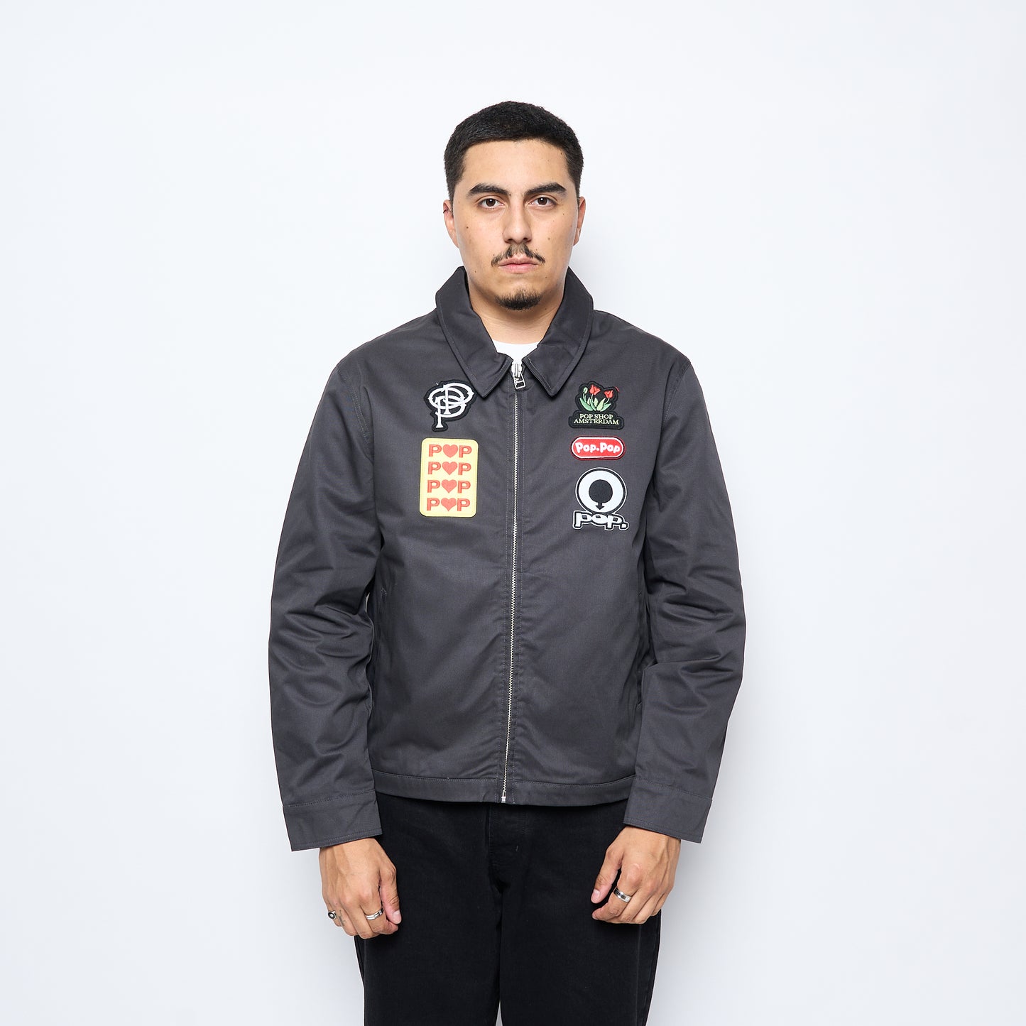 Pop Trading Company - Full Zip Worker Jacket (Anthracite)
