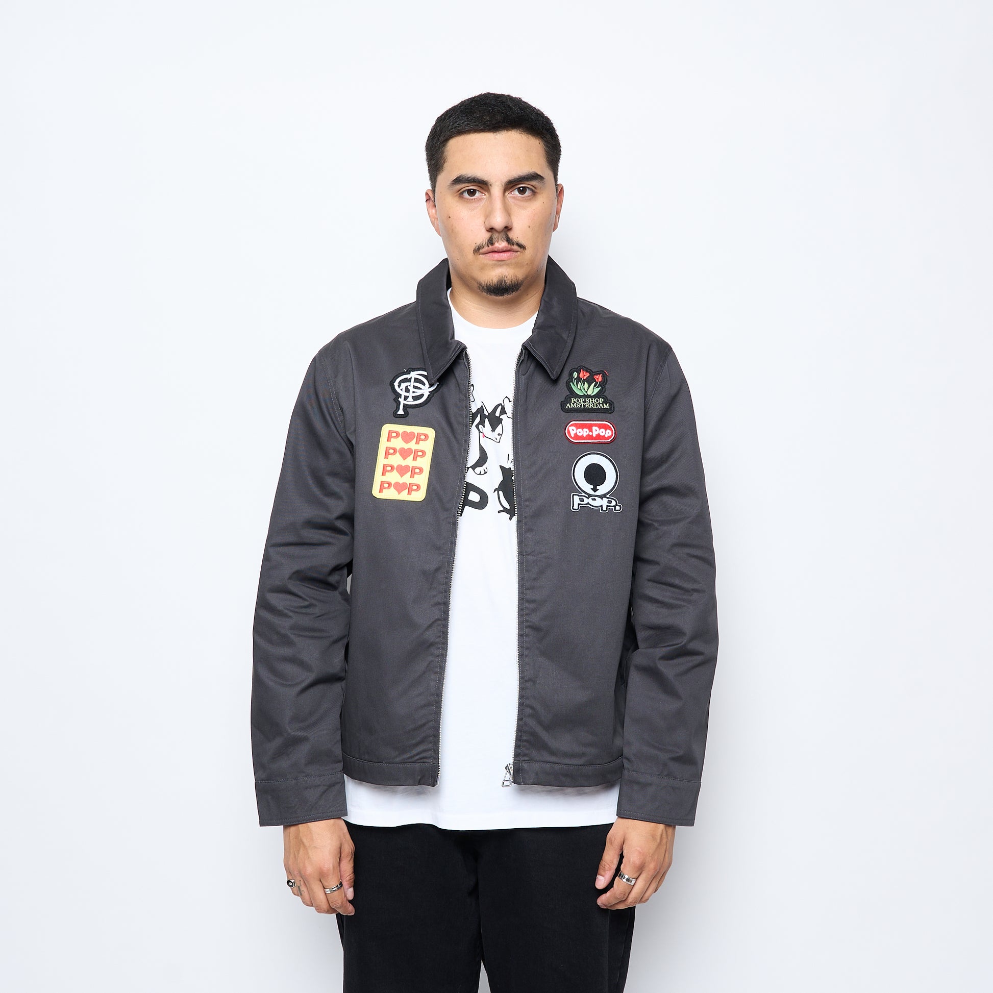 Pop Trading Company - Full Zip Worker Jacket (Anthracite)