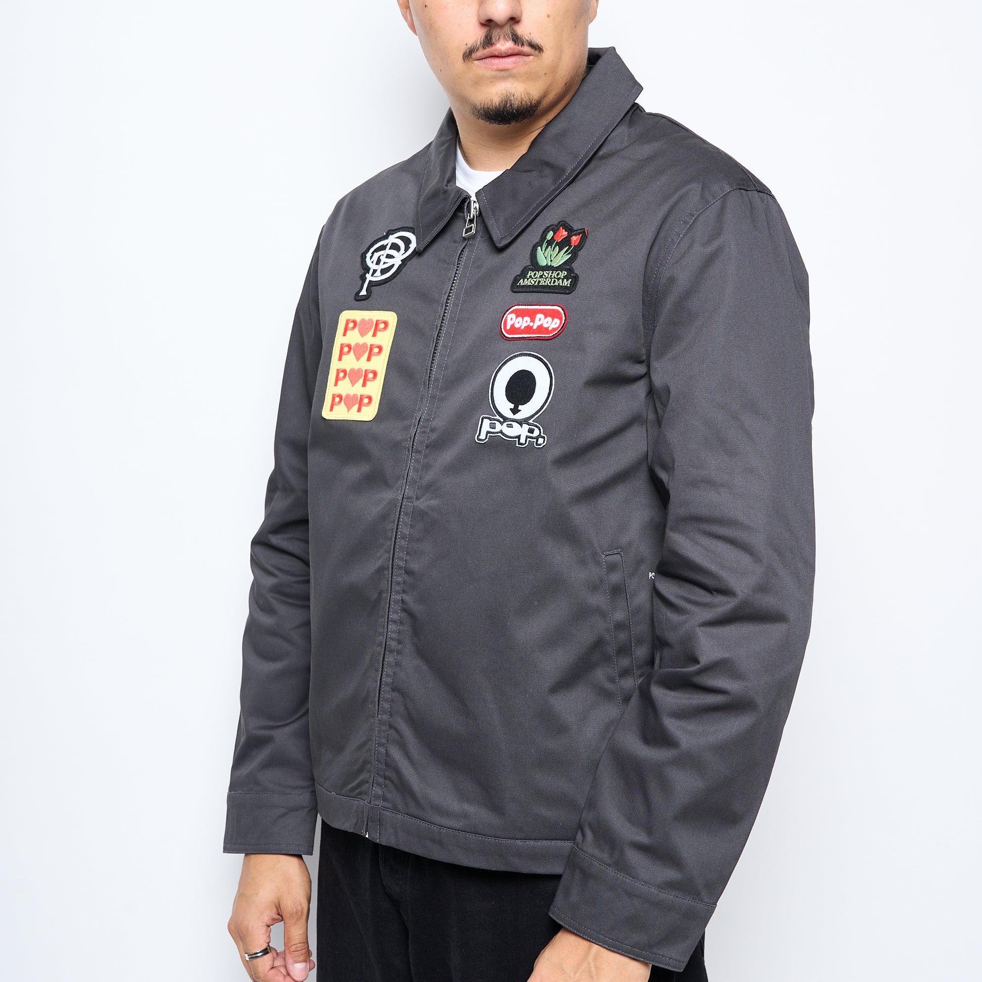Pop Trading Company - Full Zip Worker Jacket (Anthracite)