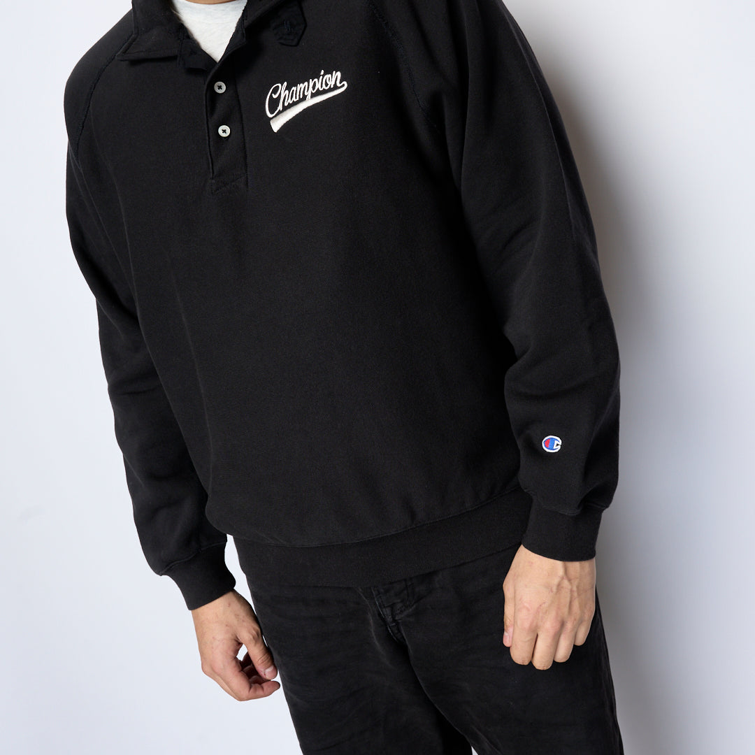 Process x Milk - Champion Reverse Weave Sweatshirt Polo (Black)