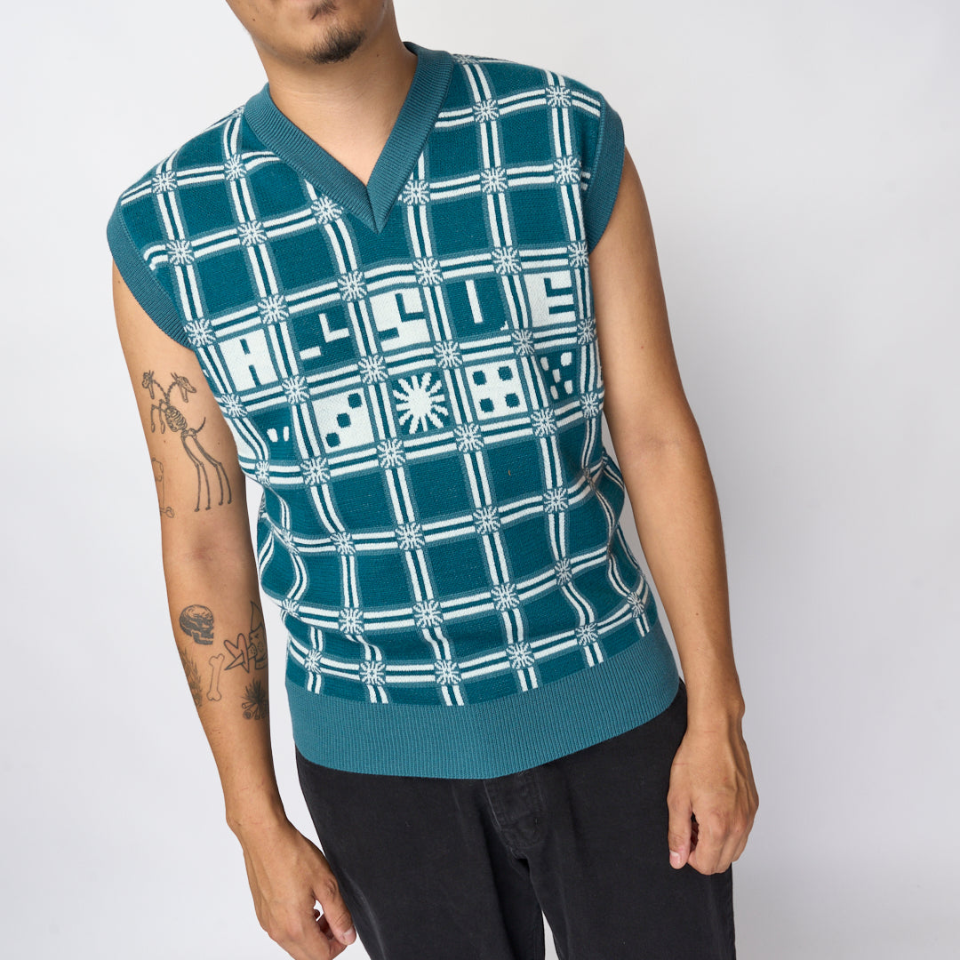 Rassvet - Men Card Suit Sleeveless Jumper Knit (Green)