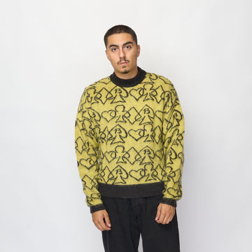 Rassvet - Men Card Suite Crewneck Jumper Knit (Yellow)