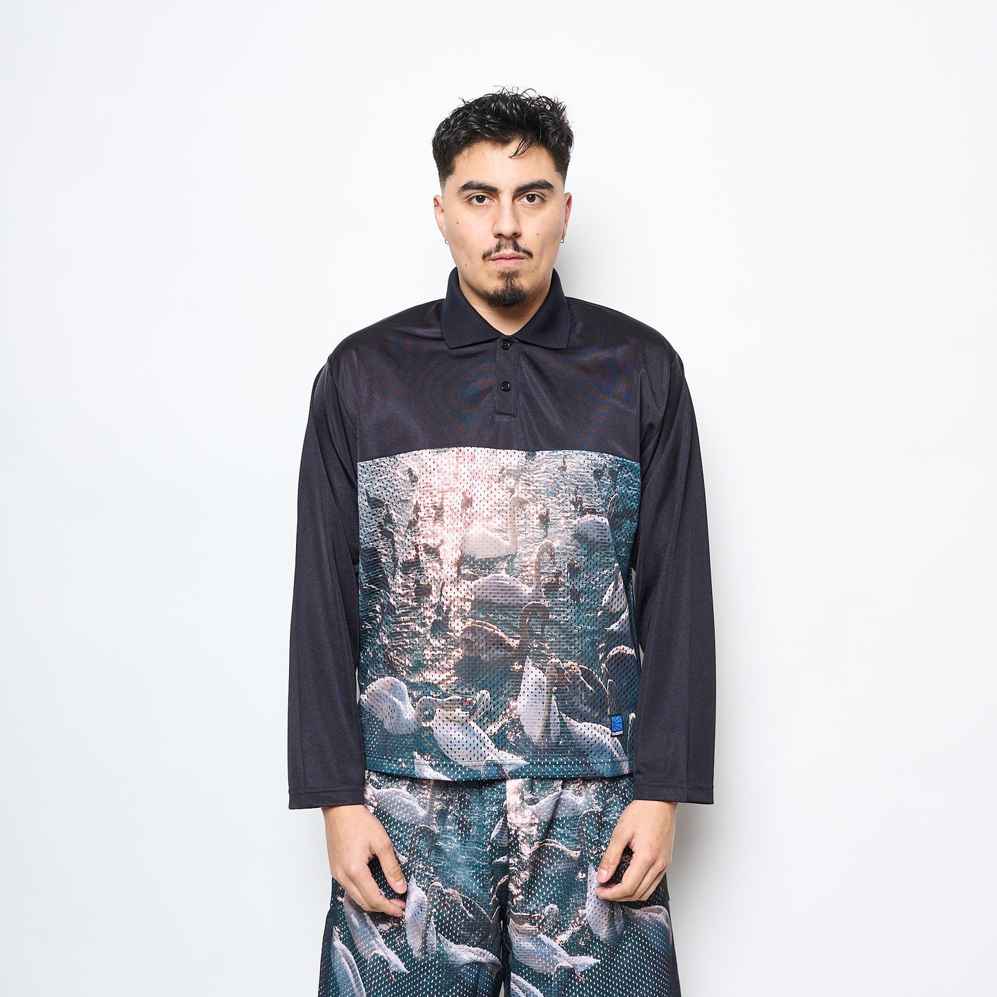 Rassvet - Swan Mesh LS Polo Woven (Black)