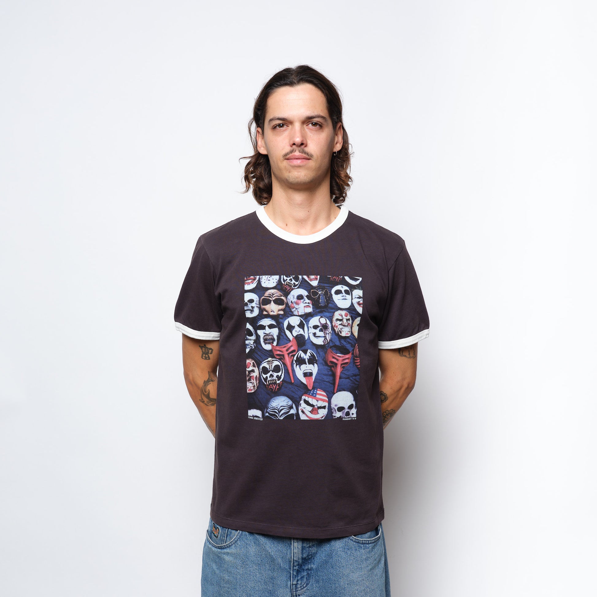 Rassvet Skateboards - CDMX Ringer Tee Shirt Knit (Brown)