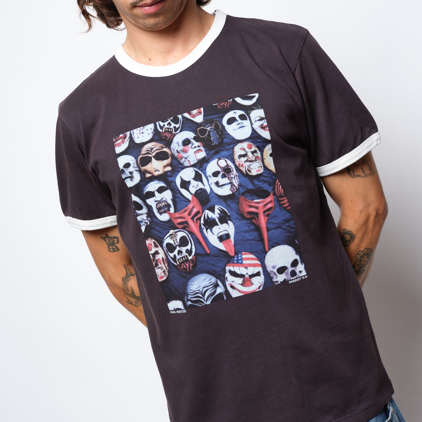 Rassvet Skateboards - CDMX Ringer Tee Shirt Knit (Brown)