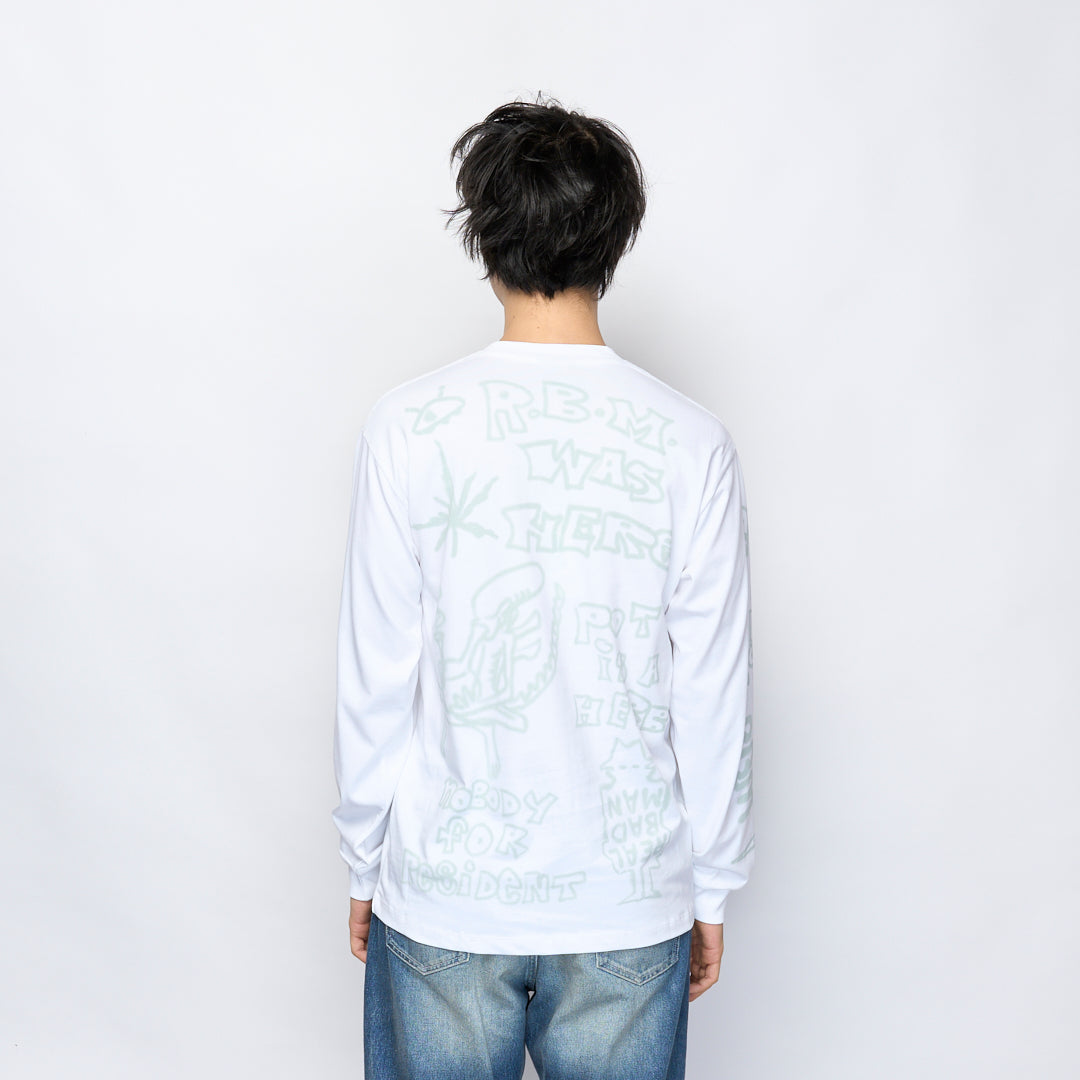 Real Bad Man - Youth Party LS  Tee (White)