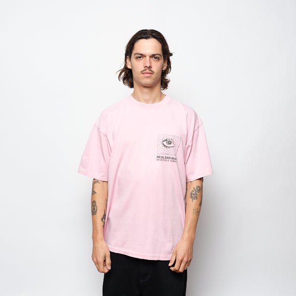 Real Bad Man - Records and Tapes SS Tee (Pink)