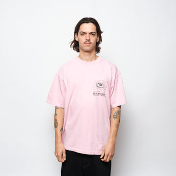 Real Bad Man - Records and Tapes SS Tee (Pink)