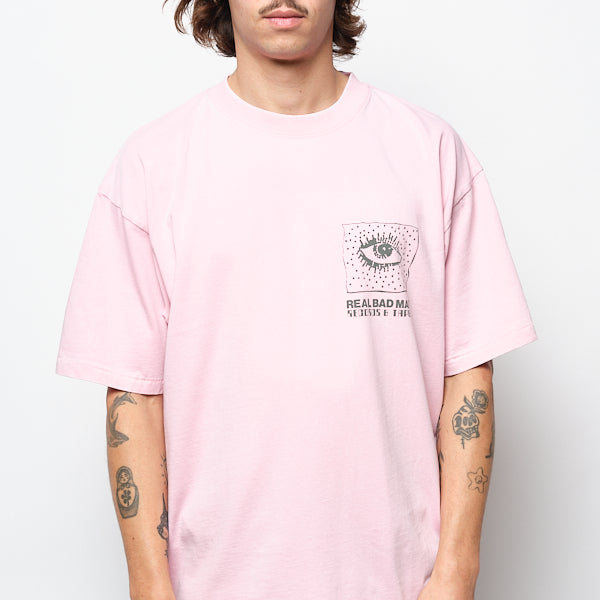 Real Bad Man - Records and Tapes SS Tee (Pink)
