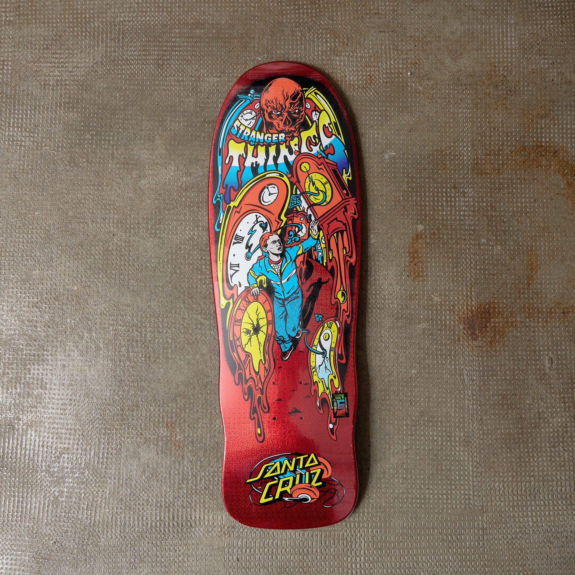 Santa Cruz - ST Grabke Max Melting Clock Deck 9.7 X 29.4 "Stranger Things"