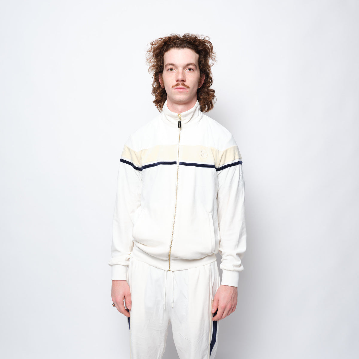 Sergio Tacchini - Damarindo Velour Tracktop 025 (Gardenia/White Cap Gray)