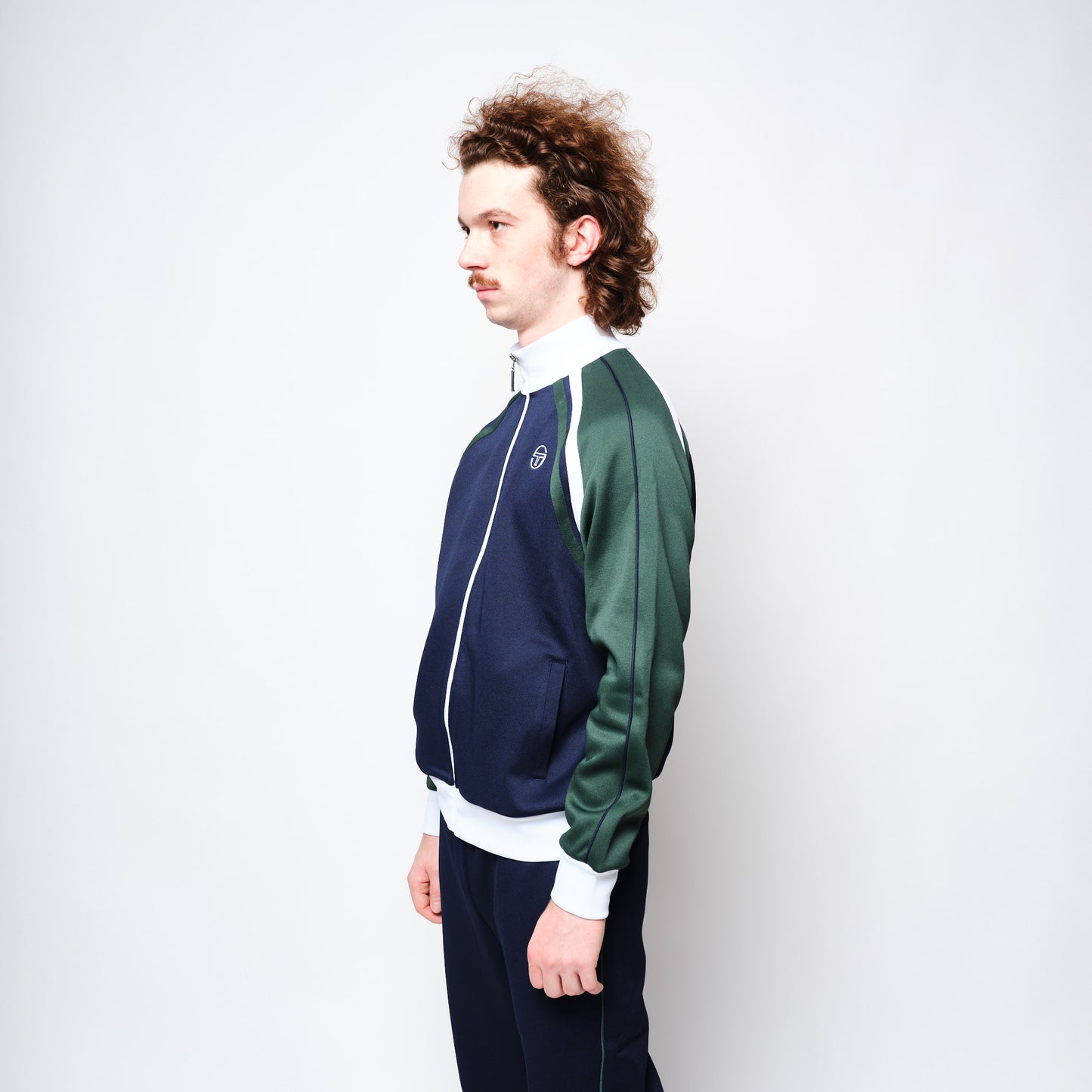 Sergio Tacchini Ghibli Piquet Tracktop Navy/Pine Green