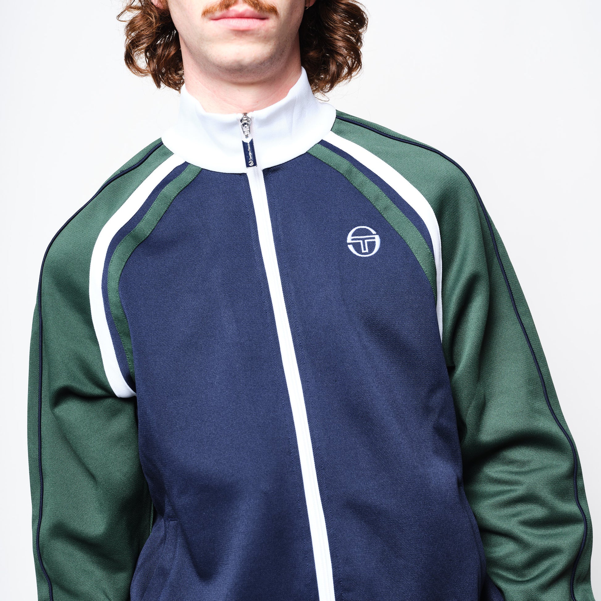 Sergio Tacchini Ghibli Piquet Tracktop Navy/Pine Green