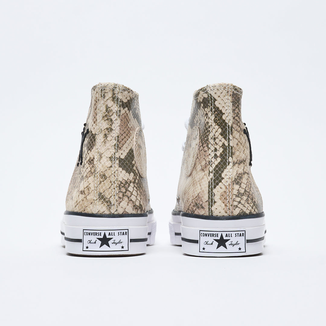 Stussy x Converse - Chuck 70 HI "Snakeskin" print (Grey/Black/Egret)