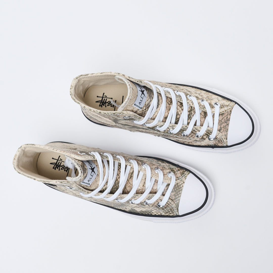 Stussy x Converse - Chuck 70 HI "Snakeskin" print (Grey/Black/Egret)